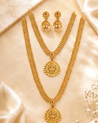Image of Shining Diva Fashion Stylish Fancy Pearl Choker Traditional Jewellery Set for Women | Temple Necklace Set | Festive Wedding Party Necklace | 22k Gold Plated | Just Like Original Gold Jewellery