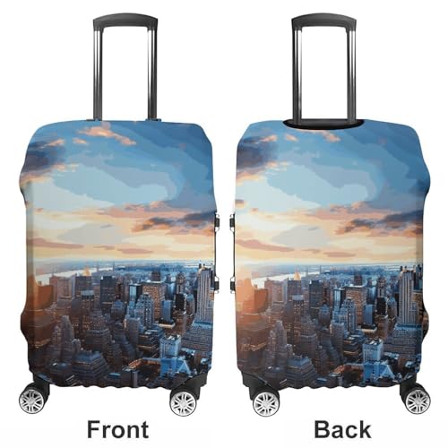 New York City Skyline Printed Luggage Cover Protector, Fits 18-32 Inch Luggage3