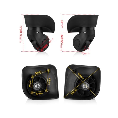 Dioche Luggage Wheels Replacement Travel Suitcase Caster Wheels, Black Plastic Suitcase Luggage Swivel Caster Wheels Replacement Left and Right Wheels(2Pcs), Wholesale Business4