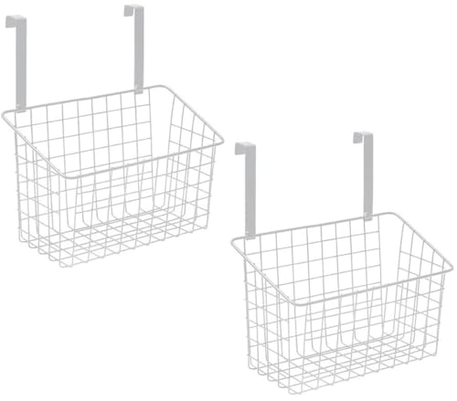 DIFEIUKI 壁掛け 収納かご 2個セット 吊り下げバスケット ドアラック 小物入れ 雑物収納 ドア掛けボックス キッチン 水道かけ収納かご 浴室 水切り バスルーム整理 収納棚 多機能収納 ハンギングバスケット