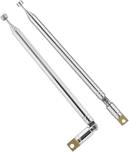 Miniatura 2 de POBADY Antena telescópica FM 2 uds. Antena de radio DAB 7 secciones FM Antena de radio portátil 57.5CM22.6IN para TV FMVHFUHF estéreo DVB-T Recepción