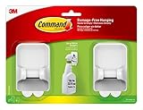 Command Spray Bottle Hangers, White, Holds up to 32 fl oz., 2-Hangers, 4-Strips, Organize Damage-Free