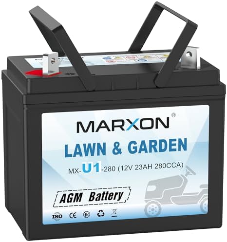 MARXON U1 280CCA Riding Lawn Mower Batteries, Garden Tractors Battery Maintenance Free AGM Battery, Compatible with Troy-Bilt, John Deere, Toro, Cub Cadet, Craftsman, Ariens, Poulan Pro