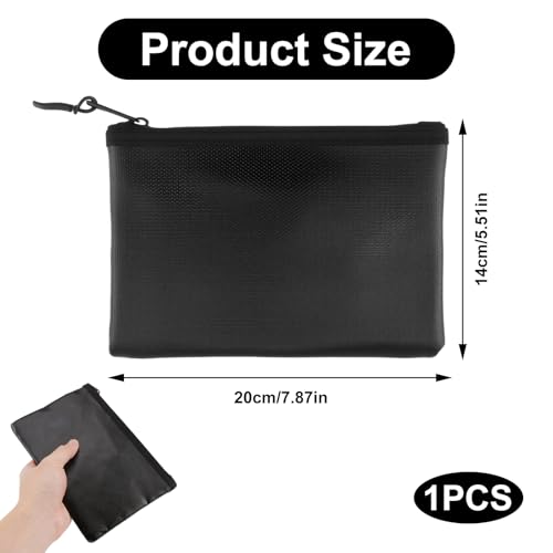 Feuerfeste und Wasserfeste Dokumententasche (20,5 x 13,5 cm), Feuerfeste Geldtasche, Hohe Hitzebeständigkeit bis 4200℉, Sicherer Schutz für Pässe, Bargeld und Wichtige Unterlagen