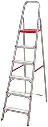 Escada Alumínio 06 Degraus Suprema Worker Vermelho