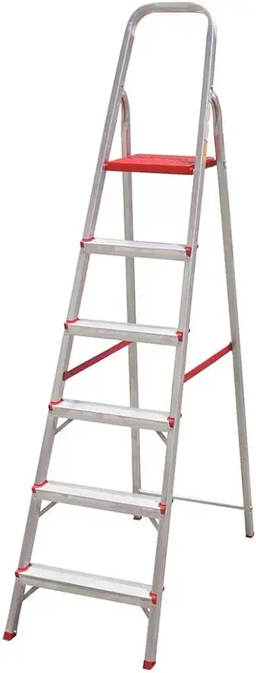 Escada Alumínio 06 Degraus Suprema Worker Vermelho