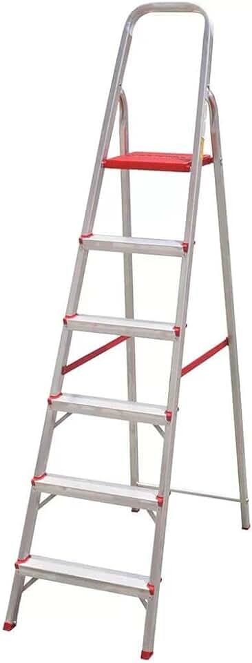 Escada Alumínio 06 Degraus Suprema Worker Vermelho