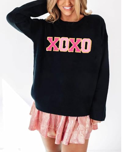 Image of SELINK Women's Holiday Sweater Crew Neck Print Casual Long Sleeve Pullover