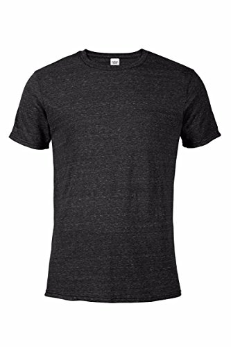 Casual Garb Men's Snow Heather Fitted T Shirt Short Sleeve Crew Neck T-Shirts for Men Black Large