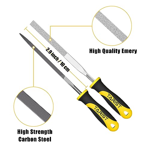 12PCS Needle File Set with Tool Bag, Small File Set Includes 6pcs Jewlers Files & 6 Steel Files for Metal, Jewlers, Wood, Leather and Plastic