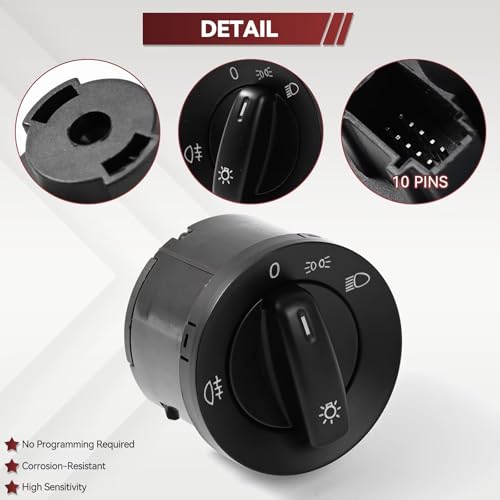 Interruptor de faro de 10 pines 1K0941431B para Seat Alhambra 2011 a 2015 6