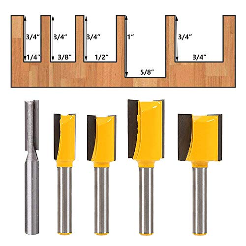 Meihejia DB-89128 1/4 Inch Shank Straight Dado Router Bit Set thumb #2
