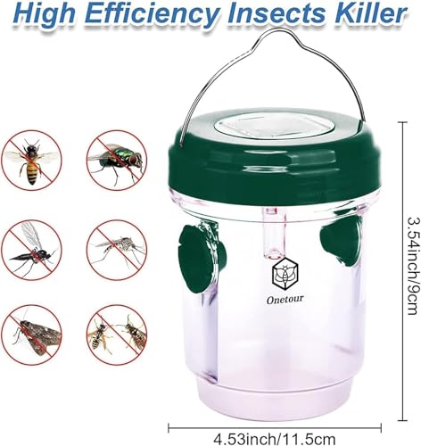 Outtkitywi PETOOR- 2 Packs Wasp Trap - Solar Powered Bee Trap Outdoor thumb #4