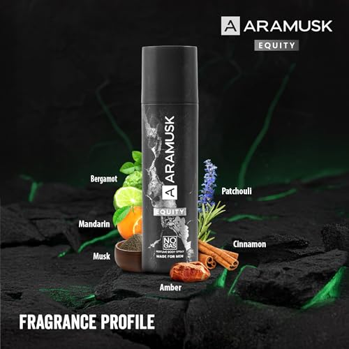 Image of Aramusk Equity NO GAS Perfume Body Spray for Men | Long Lasting Masculine Fragrance - 150mL