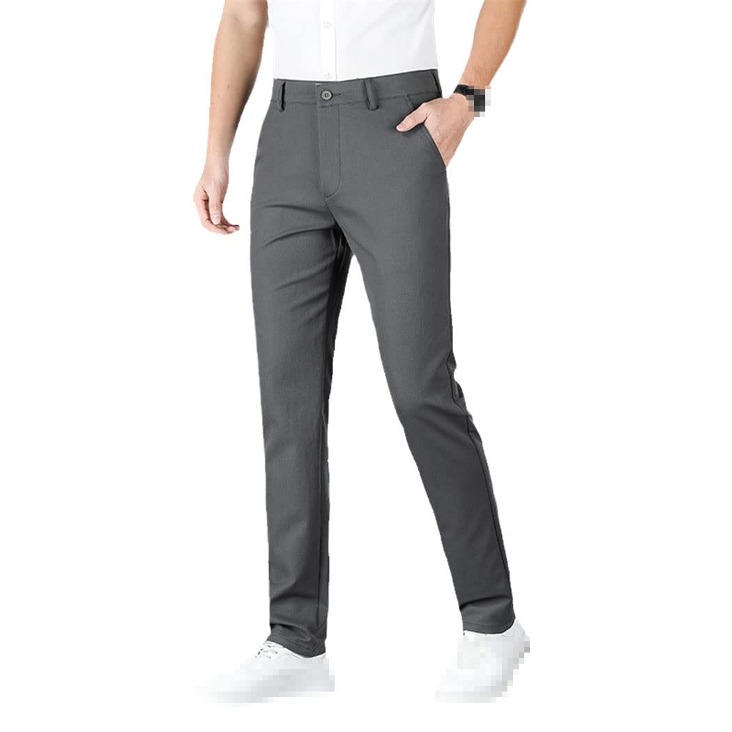 keusyoi Primavera Estate Dritto Pantaloni Da Uomo Pantaloni Da Affari Rosso Nero Blu Solido Colore Formale Pantaloni Di Grandi Dimensioni, Grigio Chiaro9, 33 W