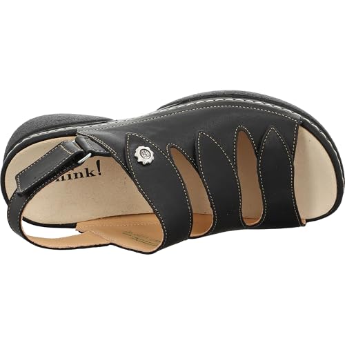 Sandale cuir écoresponsable Think CAMBIO noir et confort de marche - 5