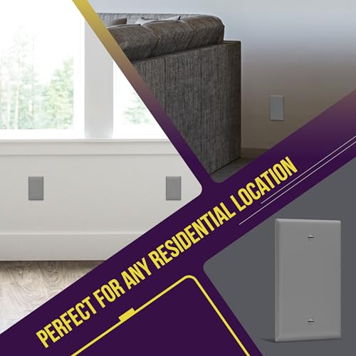 Image of ENERLITES 10 Pack Mid-Size Blank Wall Plate Cover, No Device, 1-Gang, Gray | Medium size 4.88 inch x 3.11 inch, cover unused electrical box /outlet /switch, unbreakable polycarbonate, UL-listed, easy to install