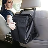 EcoNour Car Trash Bag (2021 Updated) with 100% Waterproof and Leakproof Interiors | Easy Mountable Car Garbage Can for Back Seat | Foldable Small Car Trash Bag and Multi-Use Hanging Car Garbage Bag