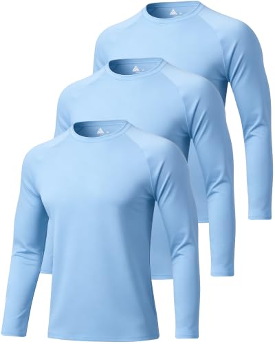 Image of ZITY 5 Pack Long Sleeve Shirts for Men UPF 50+ Sun Protection Fast Dry Lightweight Fishing Swim Rash Guard Workout Shirt