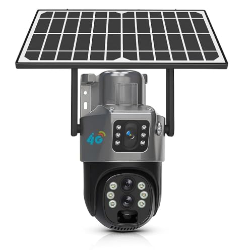Image of securinnov 6MP Solar Powered 4G SIM PTZ Security Camera with Dual Lens | 360 Rotation Pan Tilt | Color Night Vision| Weather Resistance CCTV Camera | Wireless Dual Lens Solar Camera with Mobile App
