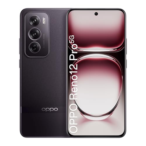 Smartphone IA OPPO Reno12 Pro 5G Desbloqueado, Octa-core 12+512GB Teléfono, Cámara AI 50+8+50MP, 120Hz Pantalla 3D AMOLED de 6,7”, SUPERVOOC 80W, Batería 5000mAh, Dimensity 7300, Vídeo 4K, NFC, Marrón