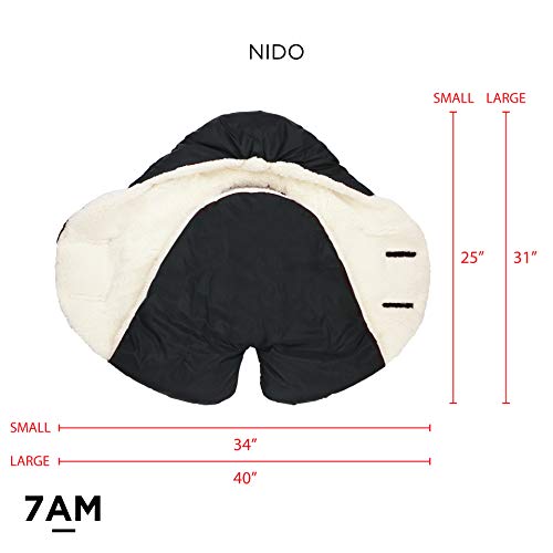 Image of 7AM Enfant Baby Car Seat - Nido Quilted Baby carier Cover, Hooded Soft Plush Lining, Stroller | (Heather Grey, Small 0-6M)