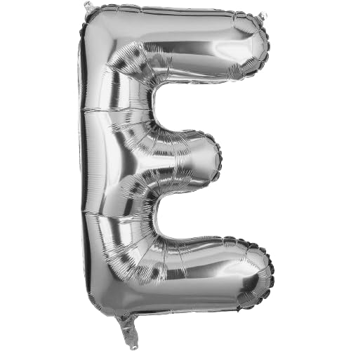 Flyloons Silver E Letter Foil Balloon Alphabets Balloons - Size 16 Inch - Perfect for Birthday Decoration Items, Anniversary, Bachelorette, Wedding, Farewell Create Your Own Custom Phrase and Name