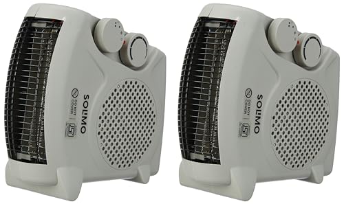Image of Amazon Brand - Solimo 2000 /1000 Watts Room Heater with Adjustable Thermostat (ISI certified, Beige colour, Ideal for Small to Medium Room /Area) (Pack of 2)