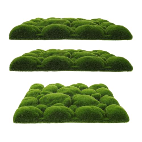 JUMPLAWN 3Stücke Künstliche Moosmatte Dekorative Schaumstoff Moosplatten für DIY Wanddekoration Langlebig für Innen und Außenbereiche