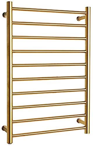Perchero con calefacción de acero inoxidable para baño dorado 2