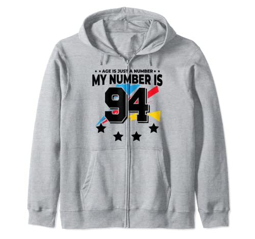 Age Is Just Number - Deportes 94 años de edad divertido cumpleaños 94 Sudadera con Capucha