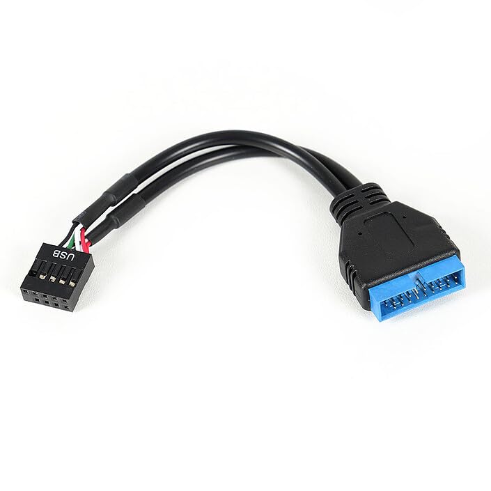 Textorm TXCIU2U3A - Noir - Câble 15 cm - Adaptateur interne USB 2.0 vers USB 3.0 femelle/mâle - Pour branchement de carte mère en façade de boitier PC