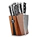 Damas Set Couteau Cuisine de Chef, Bloc de Couteaux Professionnels, Lot de Couteaux en Acier, Couteaux de Cuisine avec Bloc en Bois, 9 Pièces