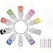 Produktbild FEBNISCTE USB Stick 8GB 10 Stück, Bunt Memory Sticks, Rotate Metall Speichersticks 8 GB, Einfache USB 2.0 Flash Laufwerke, Pendrive Datenspeicher Flash Drive mit Mehrfarbige Bänder