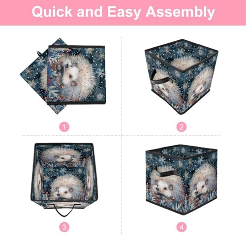 Boîte de rangement hérisson panier cube en tissu pliable de 27,9 cm - 7