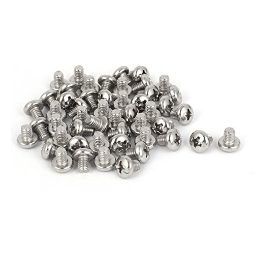 uxcell M4x5mm 316 Stainless Steel Metric Phillips Pan Head Machine Screws Bolts 50 Pcs