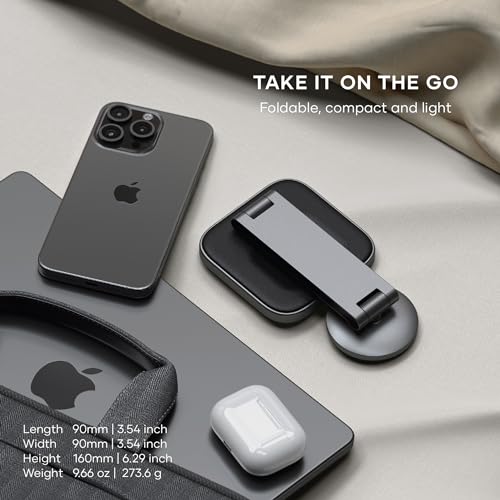 Image of Satechi 2 in 1 Wireless Charger, Qi2 15W Dual Wireless Charger Stand, Magnetic, Foldable Travel Charger Station for iPhone 17 to 12 Series, and AirPods Pro 4 /3 /2