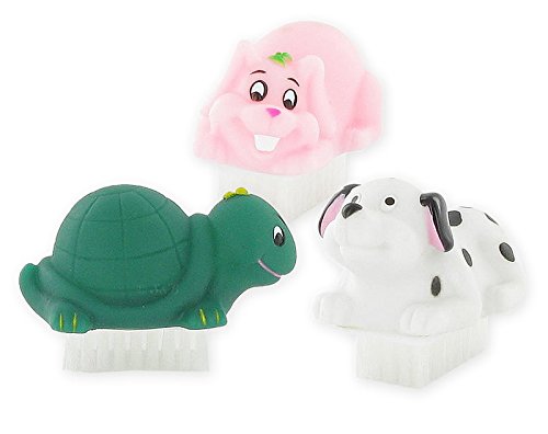 Set di 3 spazzole per unghie fantasie - animali