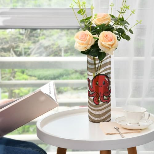 Florero de plástico con ondas caqui de 30 cm para decoración 7