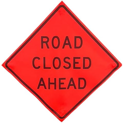 OrangeGear Road Closed Ahead Sign Cover