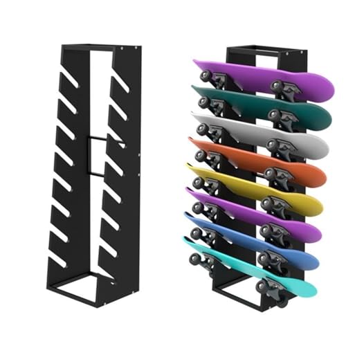 Soporte de Piso para patinetas, Soporte para patinetas de 8 Capas, Soporte de exhibición de Madera para patinetas para Cubierta, Longboard, Snowboard, patinetas estándar
