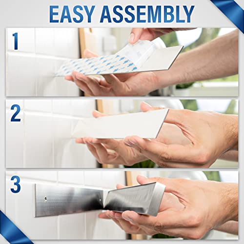 Exitoso Magnetic Knife Holder For Wall No Drill, Extra Strong, Adhesive Mount, 16 Inch (40Cm) - Wall Knife Holder Magnet For Knives On Wall - Kitchen Knife Magnetic Strip No Drilling #TOP1