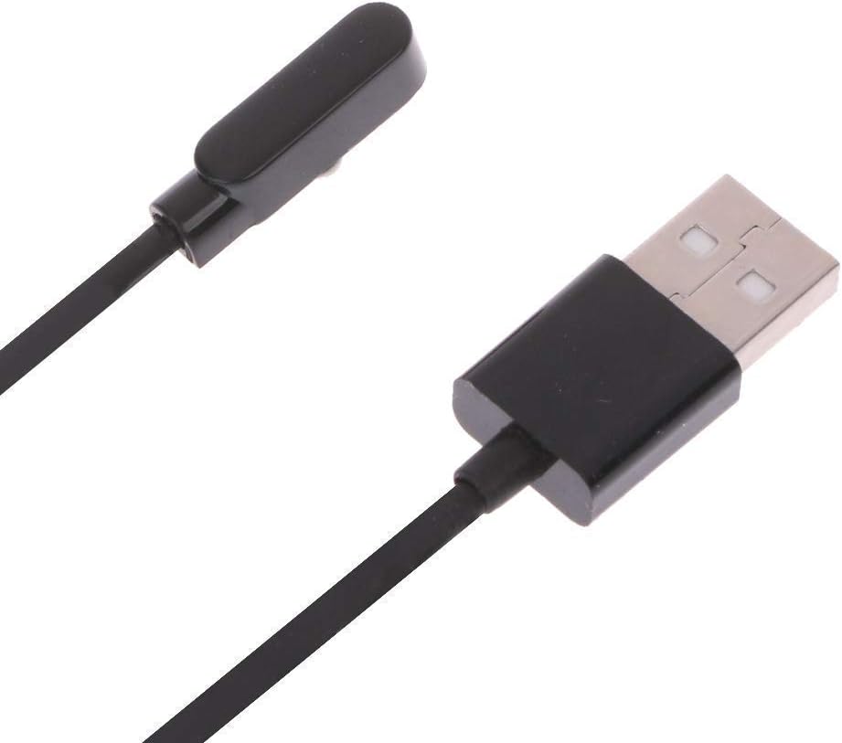 SMART TOUCH Charging Cable for Smart Watch Models: GT88, GT68, KW08, KW18, KW88, KW98, KW99, KW28, FS08, GV68 & KW06. A 4 Pin Magnetic Suction USB Charging Cable for Smartwatches (Black - 1 Pack) : Electronics