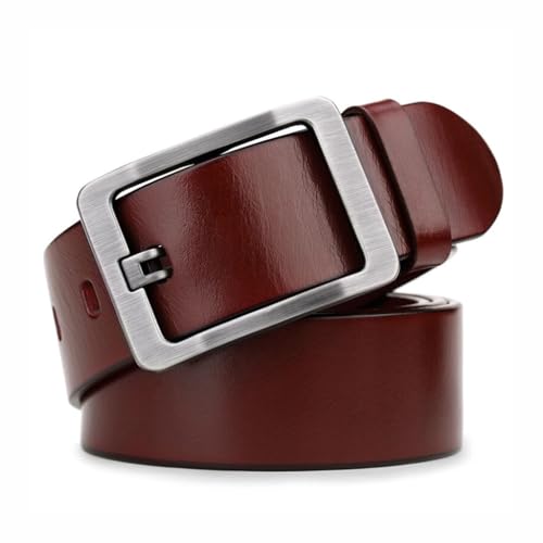 JSEIAJB Men's Leather Belt With Leather Needle Buckle Business And Leisure Belt