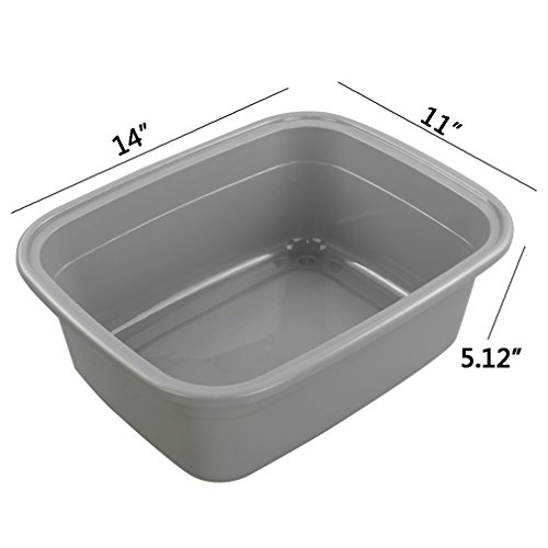 Doryh 12 Quart Dish Pan Basin, 14" X 11" X 5.12", Set Of 4 #TOP1
