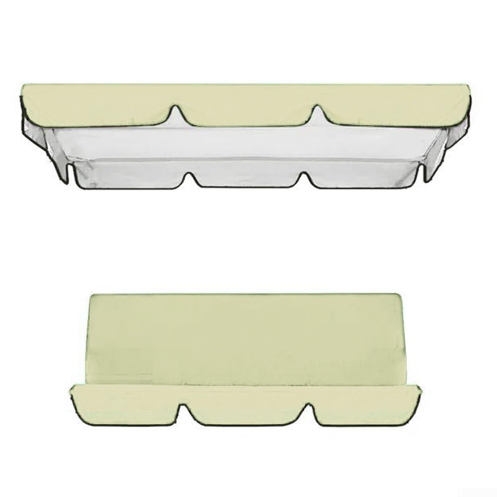 Swing Chair Canopy Replacement Parts, Sunproof Canopy Replacement Set For 3 Seater Swing Enjoy The Outdoors With for PROTECTION(Beige 195x125x15cm) — image 1