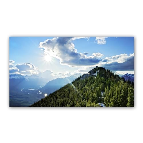 Toile forêt pour agrandir visuellement un couloir sombre ou un petit bureau