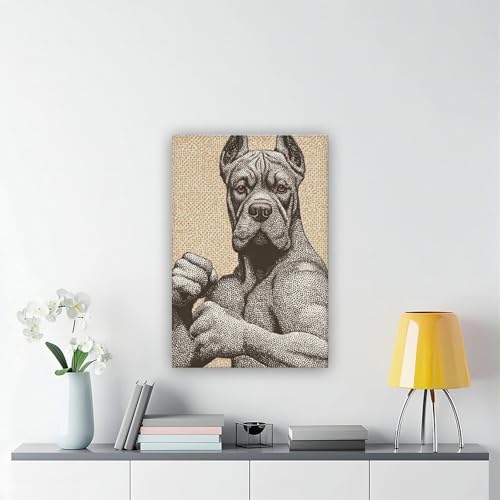 Portrait Cane Corso toile tendue décoration chien fun - 6