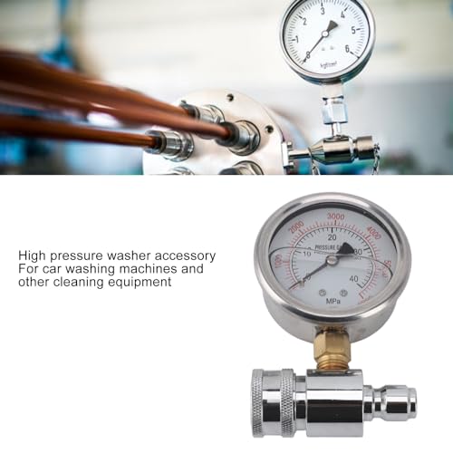 6000 Psi Hochdruckreiniger-Manometer-Kit, 3/8 Zoll Schnellanschluss-Manometer mit Flüssigkeitsfüllung, Hochdruckmanometer für Hochdruckreiniger, Autowaschmaschinen