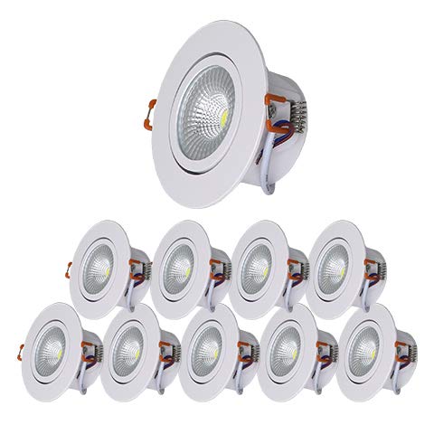 Kit 10 Spot Redondo Embutir Led 7w Branco Frio Dicroica